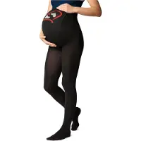 Be Mammy Dames Panty - Zwangerschapspanty - 150 DEN - Medium gloss - Katoen - BE-GI-1122 - Zwart Patroon-001 - M
