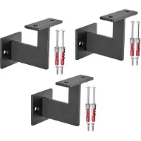 Sotech 3 x leuningbevestiging, staal, zwart, plat, 90°, 63x81x78 mm