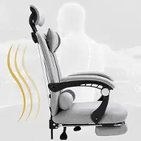 Nicole Ergonomische Reclinable Mesh Bureaustoel / Gaming Stoel met Hoofdsteun, Lendensteun en Armleuning Koppeling – 63D x 29B x 37H cm