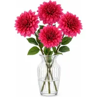 Mica Decorations Kunstbloem Dahlia Floristic - 4x - H75 cm - roze - kunststof - stelen kunstbloemen - boeket - bloemetjes