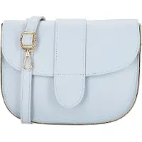 Charm London Anna Crossbody Schoudertas - Leren Dames Tas - Leren Dames Tas - Babyblauw