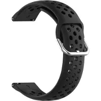 Go Go Gadget - Horlogebandje - Smartwatch-bandje - Gaatjes - Siliconen - Zwart - Geschikt voor diverse Garmin smartwatches