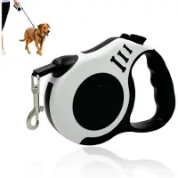 VHV - Hondenriem - Hondenriem 5 meter - Uitschuifbare hondenriem - 1 stuk - 5 meter - Voor honden tot 15 kg - Progressief remsysteem - Wit