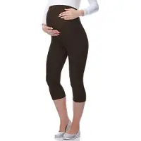 Be Mammy Dames Leggings - Zwangerschapskleding - Capri - Viscose - BE-Leggings-03 - Bruin - XS