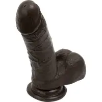 Doc Johnson Realistic Cock with Balls - Removable Vac-U-Lock Suction Cup - 6 / 16 cm - Chocolate