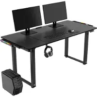 Ultradesk UPLIFT LED RGB – Elektrisch Verstelbaar Bureau in Zwart – Met RGB Verlichting, Voor Gaming, Kantoor en Home Office