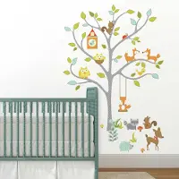 RoomMates Muursticker Happy Woodland Fox & Friends Tree - - Wall_stickers - Multicolor - Vinyl