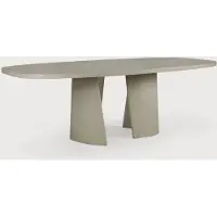 Ethnicraft Canyon tuintafel gelakt beton Lichtgrijs ovaal 230x115 cm