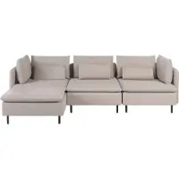 Beliani EGERIS - Driezitsbank - Beige - Rechtszijdig - Polyester