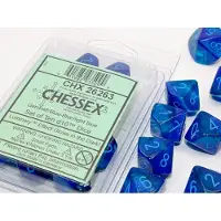 Chessex Gemini blauw-blauw/lichtblauw Luminary Dobbelsteenset (10 stuks)