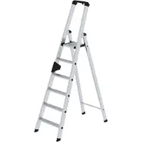Munk Günzburger instapladder, aluminium, 6 treden, enkelzijdig, hoogte 2040 mm, breedte 550 mm