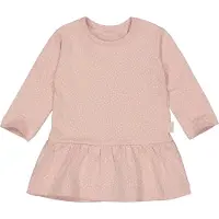 LEVV baby jurk LNARANOS met stippen en volant zachtroze/wit Meisjes Stretchkatoen Ronde hals - 74