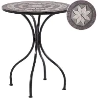 Beliani CARIATI - Tuintafel - Zwart - 60 x 60 cm - IJzer