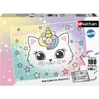 Nathan puzzel regenboog kitten - 100 stukjes - educatief karton speelgoed.