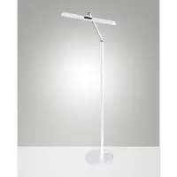 FABAS LUCE Vloerlamp Beba, dimbaar, wit / opaal, Werkkamer / Kantoor, Aluminium, Modern