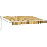 vidaXL Uitschuifbare luifel Geel, Grijs en Wit 2,5 x 2 m