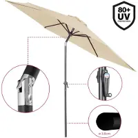 Kingsleeve Parasol Beige Aluminium Ø300cm UV-bescherming 80+