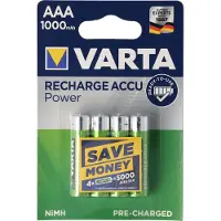 Varta Oplaadbare AAA batterij - 1,2 V - 1000 mAh -