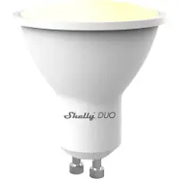 Shelly LED-lamp Duo, GU10, dimbaar, 4,8W, 475lm, 2700–6500K, RGBW, wit, 1 stuk.