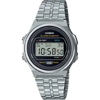Vintage Unisex-Adults Digital Quartz Watch with Stainless Steel Strap A171WE-1AEF Silver A171WE-1AEF