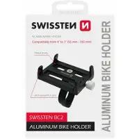 Swissten Aluminium fietshouder BC2, Smartphonehouder, Zwart