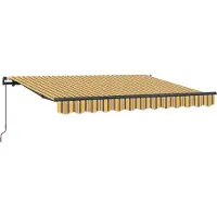 vidaXL Uitschuifbare luifel Geel en Grijs 250 x 200 cm Stof