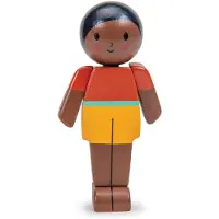 Tender Leaf Toys poppenhuis popje mokka vader - houten speelgoed pop.
