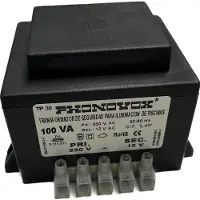 Phonovox 100va 230/12v 50-60hz Ip-00 Power Strip Tp31100 Transformer Zilver