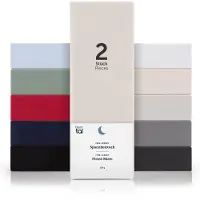 Blumtal Hoeslaken - Fitted Sheet - Jersey - Katoen - 180 x 200 x 30 cm - Ivoor - Set van 2
