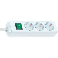 Brennenstuhl Eco-Line 3-voudige stekkerdoos (Stekkerblok met hogere contactbescherming, Schakelaar,1,5m Kabel) wit