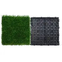 Vevor Kunstgras Tegelset voor In elkaar grijpend Gazon 18-delige Set 31x31cm Kunstgras Zelfdrainerende Mat Vloerdecoratie Pad Perfect voor Multifunctionele Binnen-/Buitenhondenmatten
