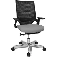 Topstar Bureaudraaistoel | met puntsynchroontechniek | zwart/lichtgrijs 420-550 mm | met armleuningen draagvermogen 110 kg | 1 stuk - TA309AT230 TA309AT230