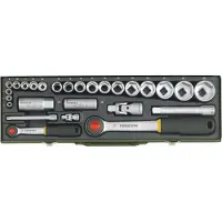 Proxxon Industrial 23020 Dopsleutelset Metrisch 1/4 (6.3 mm), 1/2 (12.5 mm) 27-delig