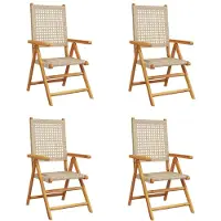 Syfax Inklapbare stoelen 4 st verstelbaar beige