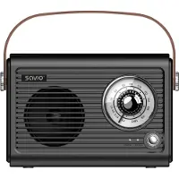 Savio draagbare FM-radio op batterijen, Bluetooth, AUX, SAVRS-01