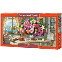 Castorland Summer Flowers and Cup of Tea – Puzzel – 4.000 stukjes – Satijnen afwerking – Perfecte pasvorm – Europese kwaliteit