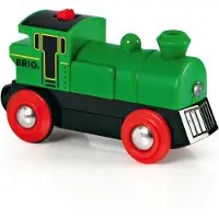 BRIO World Groene locomotief op batterijen - hout - Treinen