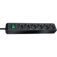Brennenstuhl 1159500015 Eco-Line Stekkerdoos 6 Type F Stopcontacten 1,5 m Met schakelaar Zwart