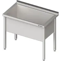 Stalgast Spoelbak met één kom, afmetingen 1100x700x850 mm, komhoogte 400 mm, met opstaande rand, gelast