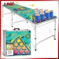 Goods & Gadgets Klaptable voor beerpong met graffiti-design – Premium beerpongtafel, inklapbaar, geschikt voor feesten en spelletjes – Stabile partytable voor binnen en buiten