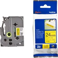 Brother Tape TZe-S651 Zwart op geel (24 mm)