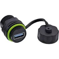 InLine USB-A koppelaar, mini, IP68, afgeschermd, 2x USB-A-aansluiting