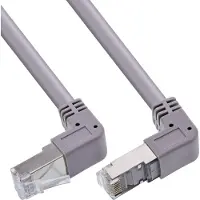 InLine Patchkabel oben/unten gewinkelt, S/FTP (PiMf), Cat.6, PVC, grau, 1,22m