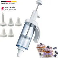 Westmark Garneer- en slagroomspuit, met 5 spuitmonden, inhoud: 180 ml, kunststof/roestvrij staal, doorzichtig/wit, 31162260