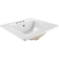 Vevor Semi-Inbouw Wastafel Handwastafel 510 x 465 mm Rechthoekige Opzetwastafel met Overloop en 3 Kraangaten