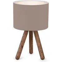 Lux.pro Tafellamp Preston 33 cm E27 houtkleurig en zandkleurig
