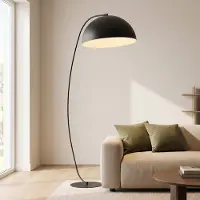 Emibig Vloerlamp Arcos, zwart, Woon-/ Eetkamer, metaal, Modern, vloerlamp