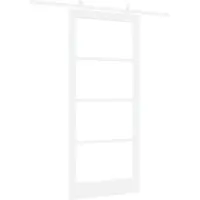 vidaXL Schuifdeur ORKDAL 93 x 211 cm Massief grenenhout en glas Wit