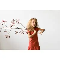 LEVV Little T-shirtjurk Nara met volant steenrood | Maat: 86