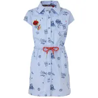 Quapi gestreepte blousejurk Agnes lichtblauw/blauw Lichtblauw/blauw 146